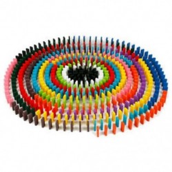 240 db 10 színű eredeti hiteles, fából készült gyermek Domino játék, szórakoztató játékok C9 Y6S1