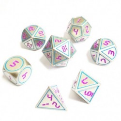 4X (7 db / Set kreatív RPG kocka D&amp D fém kocka Dnd játék kocka Dnd gyöngy NickelQ5M7