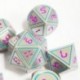 4X (7 db / Set kreatív RPG kocka D&amp D fém kocka Dnd játék kocka Dnd gyöngy NickelQ5M7