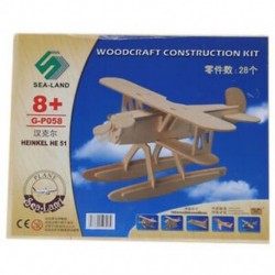 3D Woodcraft DIY Heinkel HE51 síkmodell fa építőkészlet játék ajándék K1E2