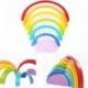2X (7 db / tétel, színes, fa szivárványos építőelemek, játékok, fa blokkok, kör A2Q7