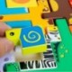 3X (Gyerekjátékok fa állati rajzfilmblokkok Mini játékok Érdekes Buildin T0E7
