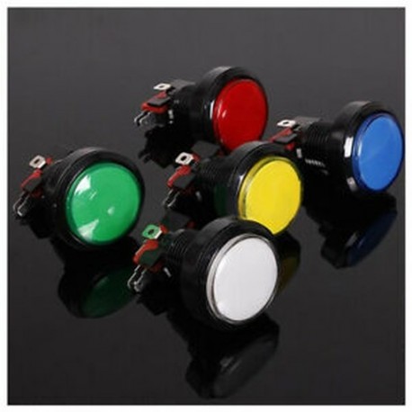 45MM világító LED-es világítású 5 színű arcade videojáték nagy kerek nyomógombos G4V6