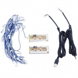 2X Zero Delay Arcade USB Kódoló PC a 2PIN JOYSTICK &amp  4.8MM B D8S4-hez tartozó joystickhoz