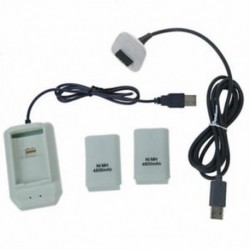 2X (5 az 1-es USB 4800mAh akkumulátor és töltő kábelkészlet az Xbox-360 U7X4-hez)