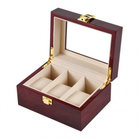 4X (három nyílású, fából készült karóra néző doboz, négyszögletes tárolódoboz drága WatcE4N1 készülékhez)