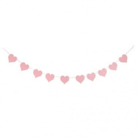 2X (Heart Garland Banner esküvői party lakberendezés (rózsaszín) D3Y8)
