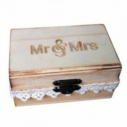 Hölgy és Mrs gyűrűs doboz, rusztikus esküvői gyűrűtartó doboz, fa esküvői gyűrűs doboz B1E6
