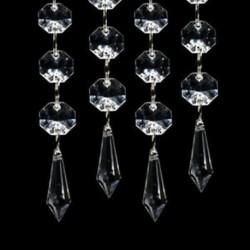 2X (30 db akril kristálytiszta girland függő gyöngyök függöny esküvői klub P N2O4