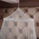 fehér - Elegáns kerek csipke rovarágy baldachinós háló függöny kupola szúnyogháló G1M3