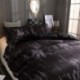 1X (Ágynemű-készlet Queen méretű, fekete márványból nyomtatott, reaktív Ropa De Cama ágy SeD6K1)