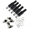 5 db fekete 2,1 mm x 5,5 mm DC tápfeszültségű dugaszoló adapter és 5 db 5,5 mm x 2,1 K7P1