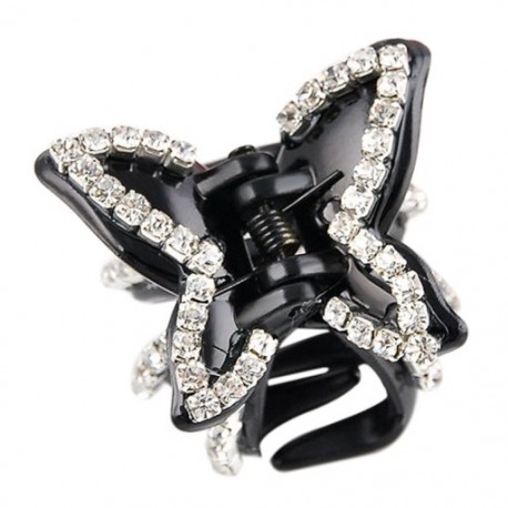 Női pillangó kristály strasszos karombilincs hajcsavarral haj kiegészítők W0X0