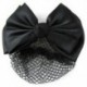 Nő fekete két rétegű poliészter Bowtie hajrács fedelet hajcsipesz R6S5