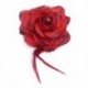 1X (Piros Organza Rózsa Toll Bross Hajcsipesszel TOP8 P8J8)