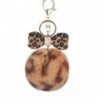 1X (szőrös kulcstartó Leopard Bowknot szőr kulcstartó táska lánc nyúl szőrme gömb kulcs I7H7