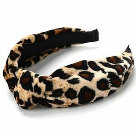 Leopard Twist Knot mintás fejpánt Édes Sifon nyomtatott hajpántos divat H M7F5