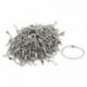 1X (rozsdamentes acél 10 cm hosszú, 2,4 mm-es gyöngyös gömblánc, 100 darabos ezüst tónus N5Q9)