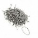 1X (rozsdamentes acél 10 cm hosszú, 2,4 mm-es gyöngyös gömblánc, 100 darabos ezüst tónus N5Q9)