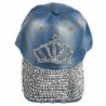 Koronás mintával mosott, festett farmer, strasszos baseball sapka-kalap Női U6 V0G1