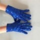 3X (női teljes ujjú flitter mutató jazz tánc kesztyű ujjatlan (kék) S6X7)