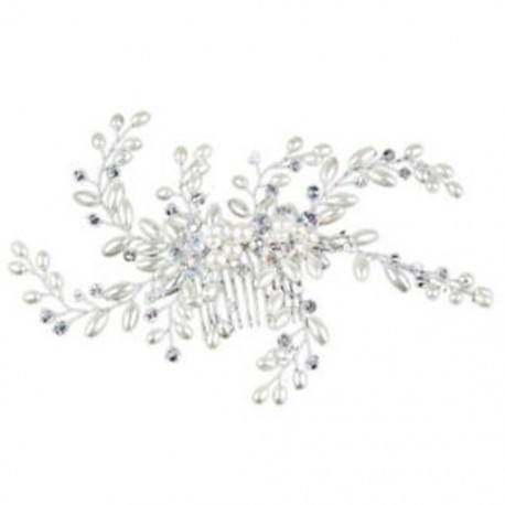 3X (Kristály haj fésű menyasszonyi esküvői haj kiegészítők hajtű strasszos hai Z7C6