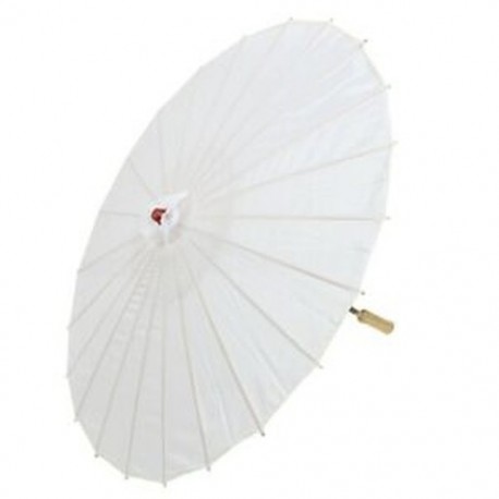 6X (Japán ázsiai hagyományos bambusz tánc napernyő esernyő Parasol 78cm Fehér N1N3)