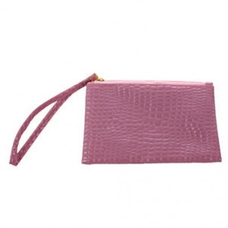 Női krokodilmintás erszényes esti kézitáska Pink X7V4 M4J1