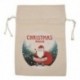 1 méter krémfehér vászon kreatív karácsonyi mikulás mintás táska / X7Q7