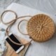 5X (Straw Crossbody Bag női szövésű hordtáska, kerek nyári tengerparti pénz B P5P2