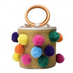 5X (Straw Bags Női strandtáska, vödör típusú kereszttest táska, nyáron az R8Z2 héjával