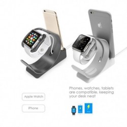 1x Alumínium töltőállvány iWatch állványhoz 2 az 1  kijelzős polc töltőtartóval az Apple Watch iPhone készülékhez