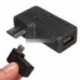 USB-5-pólusú mini-női és mikro-férfi 90 fokos szögű hosszabbító adapter csatlakozó
