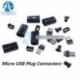 10db DIY Micro USB-dugaszoló csatlakozó készlet fekete / fekete