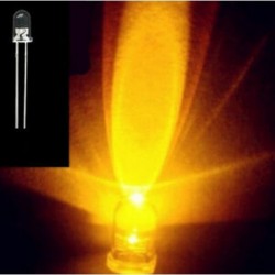 100db 3MM ROUND YELLOW Superbright LED Light Water Clear