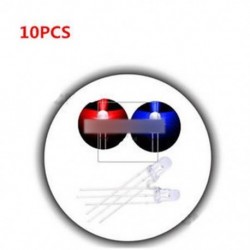 10db 5mm Dual Bi-Color piros / kék 3Pin LED közös katód víz tiszta LED dióda