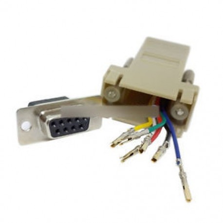 DB9 Nő az RJ45-hez Női F / F RS232 moduláris adapter átalakító újdonság