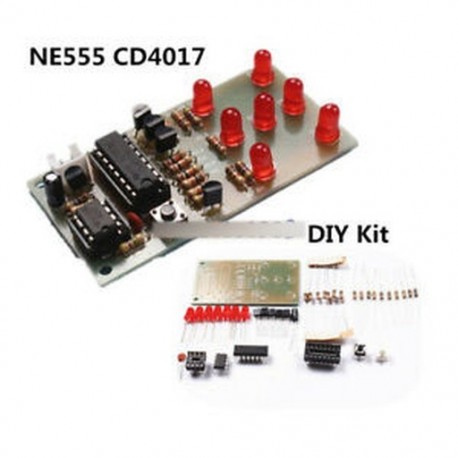 2. tétel - NE555   CD4017 LCD fény vízkészlet DIY készlet Elektronikus modul ICSK057A Piros