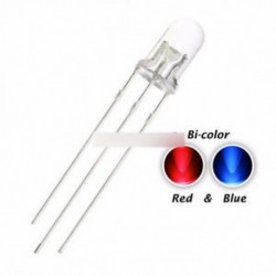 20db 5 mm-es kettős bi-színes piros kék fényes 3-pólusú víz tiszta izzó LED közös anód