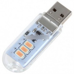 3 LED meleg fehér - Meleg fehér / fehér / fekete 2/3/4 LED USB lámpa izzó Mini éjszakai könnyű hordozható kapcsoló