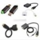 Fekete - HDMI-VGA videó átalakító adapter Teljes 1080P-os kábelkábel laptop DVD-hez