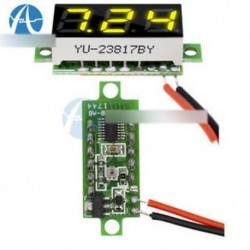 Sárga 0,28 "2 vezetékes Mini DC digitális panel Voltmeter panel szerelés LED feszültség