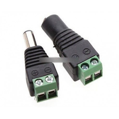 2Pairs Male Female 2.1x5.5mm DC tápcsatlakozó Jack adapter csatlakozó CCTV-hez