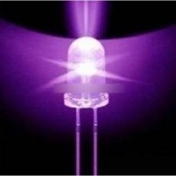 50db F5 5 mm-es kerek Ultra lila LED UV fény 390-395nm Lila lámpa