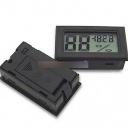 Fekete - LCD digitális hőmérséklet páratartalom hőmérő kültéri nedvességmérő hüllőmérő