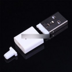 10db férfi USB csatlakozó USB 2.0 csatlakozó adapter készlet A-típusú 5P fehér DIY komponensek