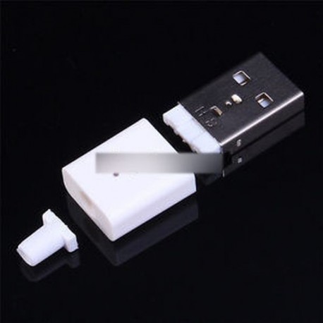 10db férfi USB csatlakozó USB 2.0 csatlakozó adapter készlet A-típusú 5P fehér DIY komponensek