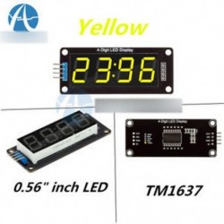 Sárga 0,56 hüvelykes hüvelykes TM1637 4-bites digitális LED-es óra cső kijelző Arduino
