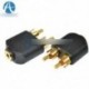 2db arany 3,5 mm-es női 2 RCA MALE sztereó audioadapter csatlakozó átalakító