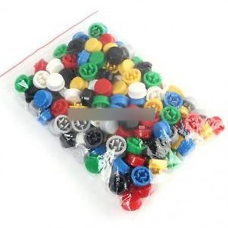 140PCS kerek tactile gomb sapka készlet 9.58 * 5.1mm 12 * 12 * 7.3 mm tapintókapcsolóhoz